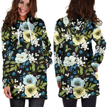 Anemone Pattern Print Design AM03 Women Hoodie Dress