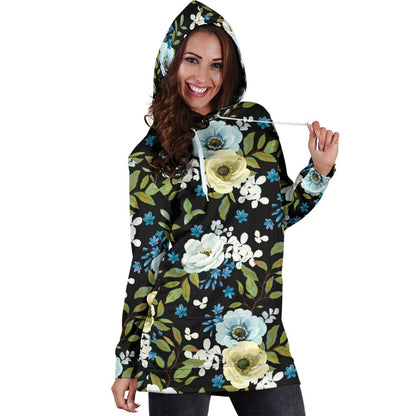 Anemone Pattern Print Design AM03 Women Hoodie Dress