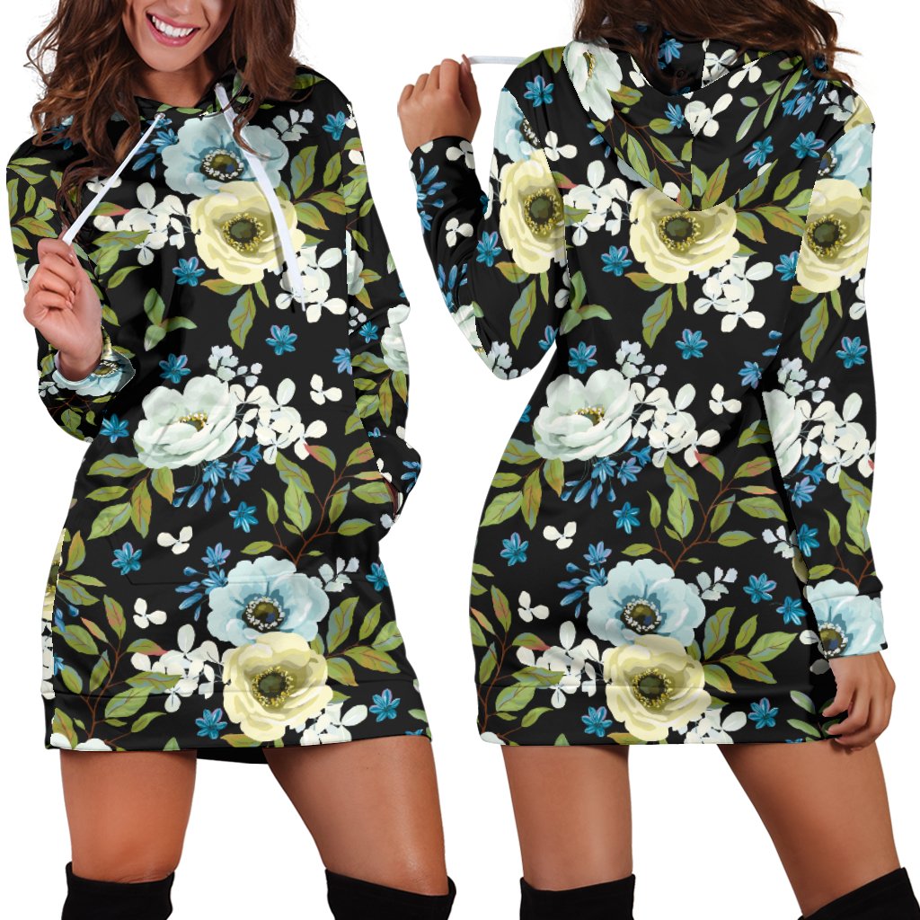 Anemone Pattern Print Design AM03 Women Hoodie Dress