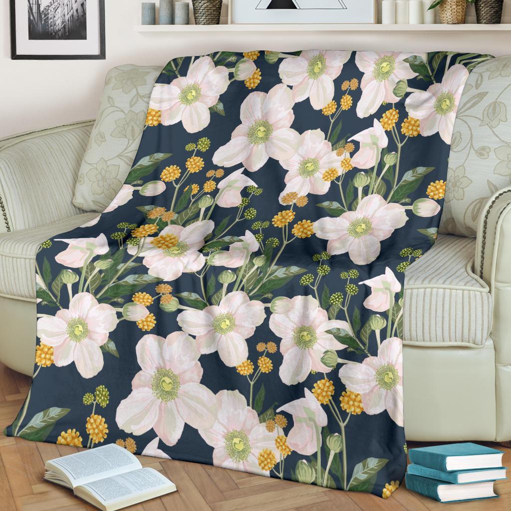 Anemone Pattern Print Design AM04 Fleece Blankete