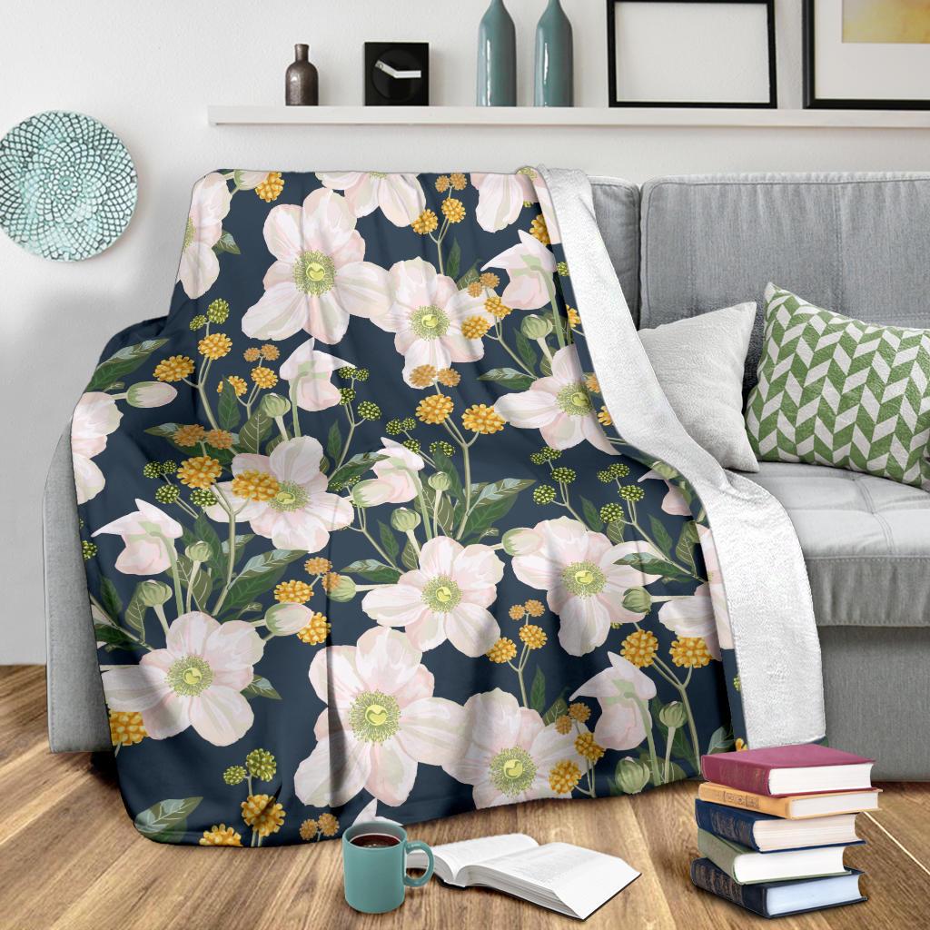 Anemone Pattern Print Design AM04 Fleece Blankete