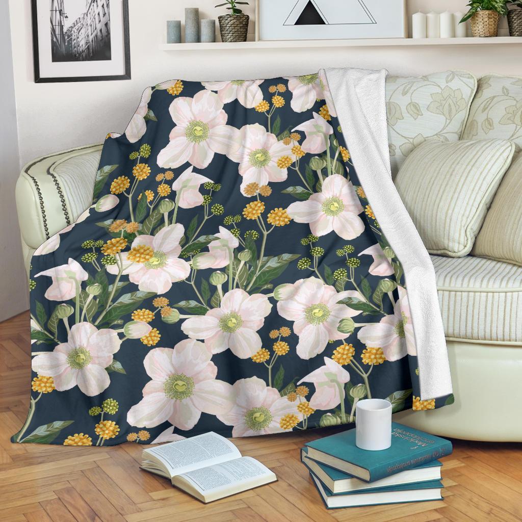 Anemone Pattern Print Design AM04 Fleece Blankete