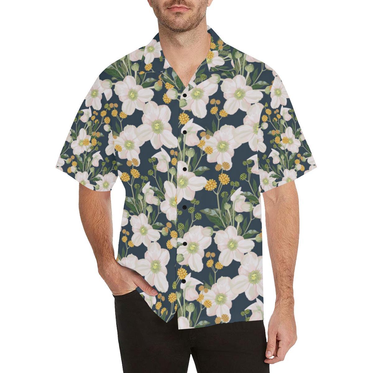 Anemone Pattern Print Design AM04 Men Hawaiian Shirt-JorJune