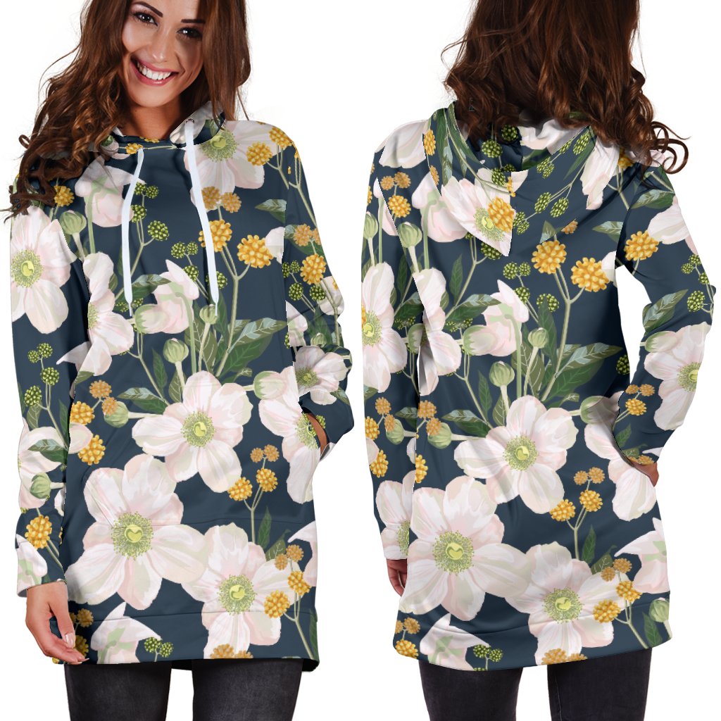Anemone Pattern Print Design AM04 Women Hoodie Dress