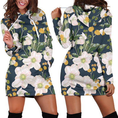 Anemone Pattern Print Design AM04 Women Hoodie Dress