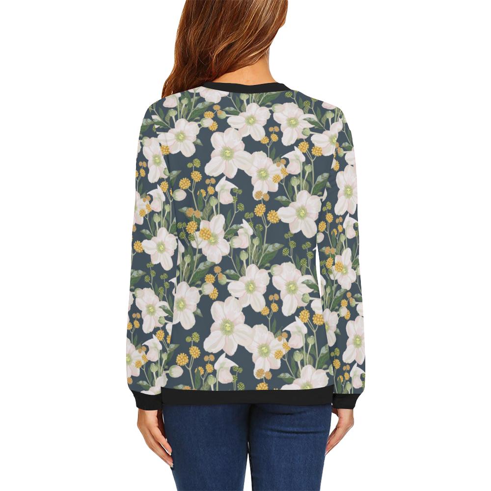 Anemone Pattern Print Design AM04 Women Long Sleeve Sweatshirt-JorJune