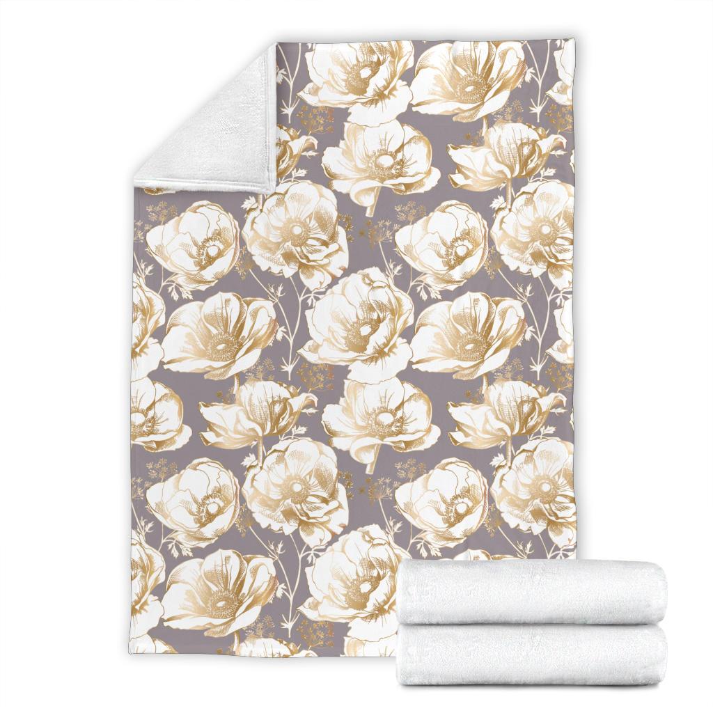 Anemone Pattern Print Design AM05 Fleece Blankete