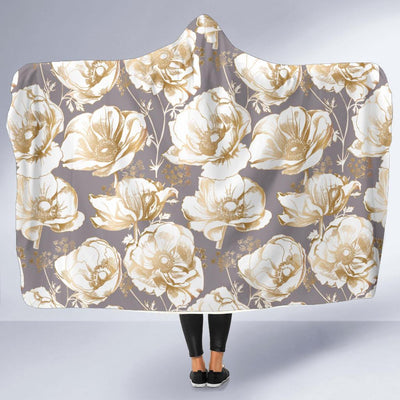 Anemone Pattern Print Design AM05 Hooded Blanket-JORJUNE.COM