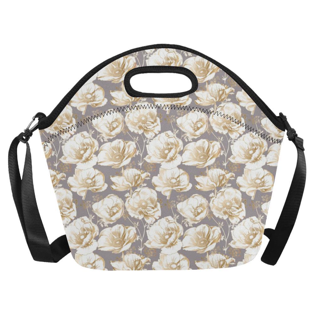 Anemone Pattern Print Design AM05 Neoprene Lunch Bag-JorJune