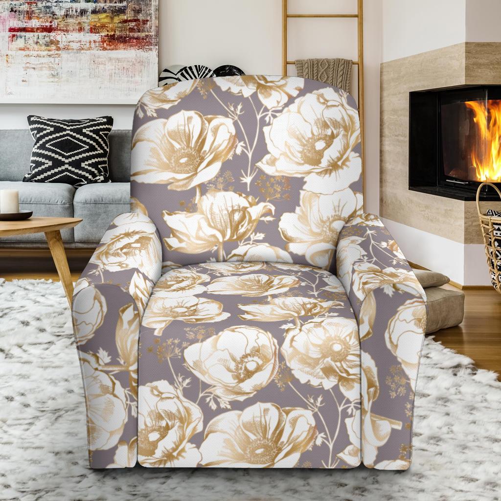 Anemone Pattern Print Design AM05 Recliner Slipcover-JORJUNE.COM