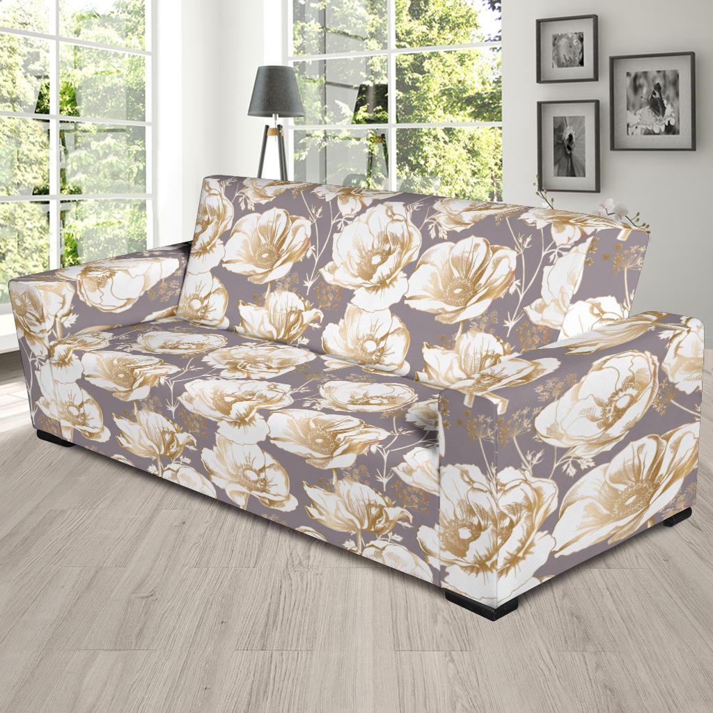 Anemone Pattern Print Design AM05 Sofa Slipcover-JORJUNE.COM
