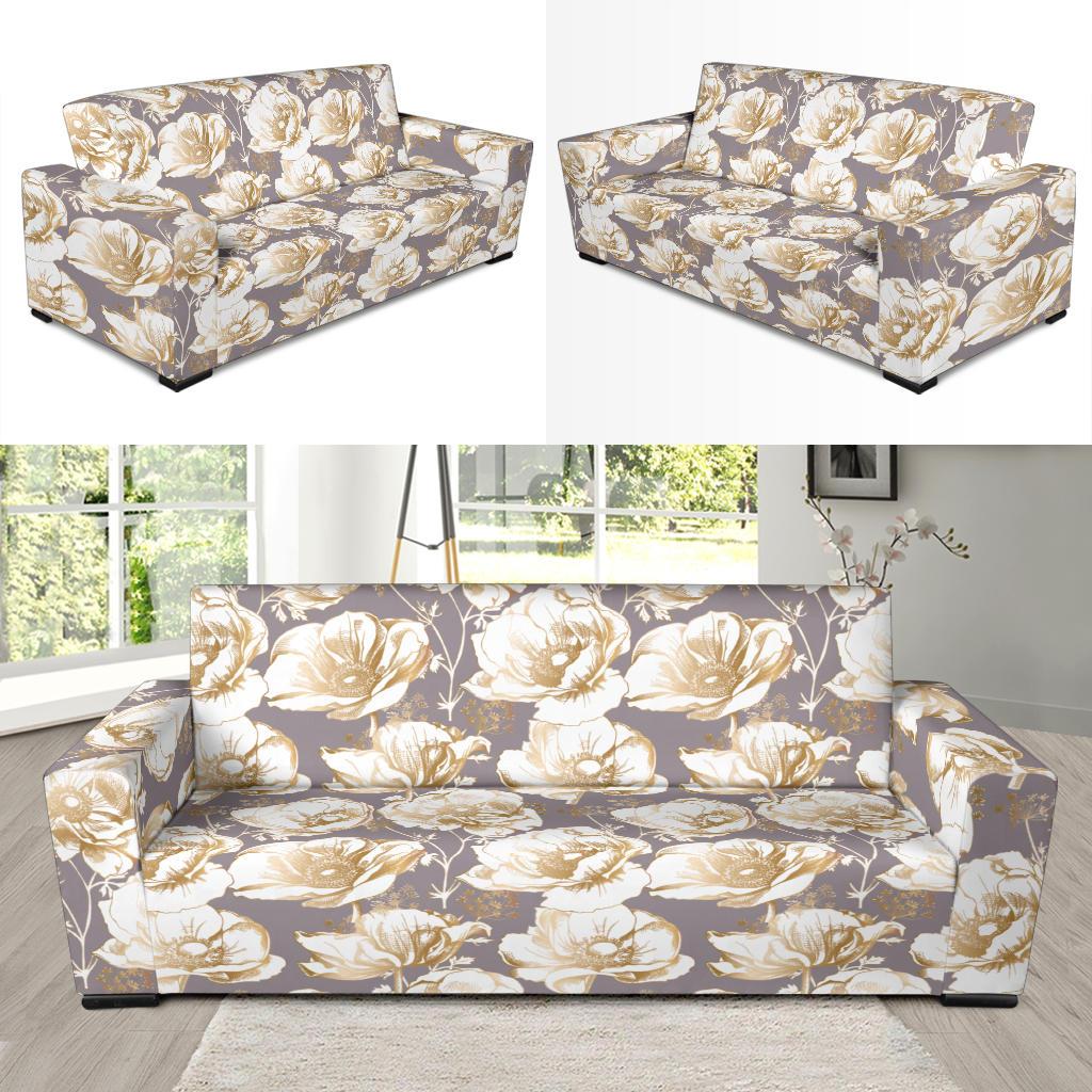 Anemone Pattern Print Design AM05 Sofa Slipcover-JORJUNE.COM