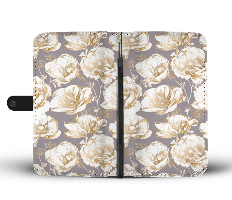 Anemone Pattern Print Design AM05 Wallet Phone Case