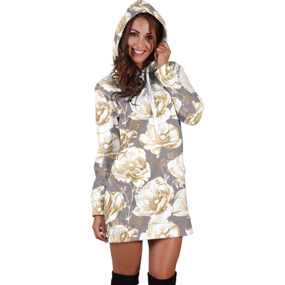 Anemone Pattern Print Design AM05 Women Hoodie Dress