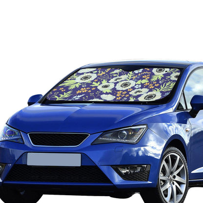 Anemone Pattern Print Design AM06 Car Sun Shade-JorJune