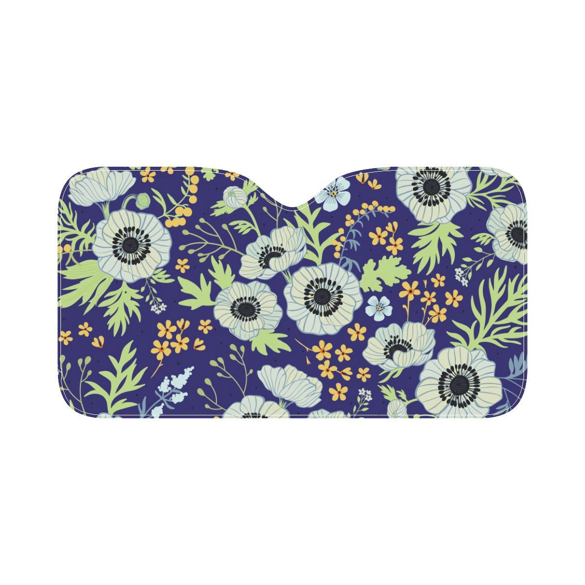 Anemone Pattern Print Design AM06 Car Sun Shade-JorJune