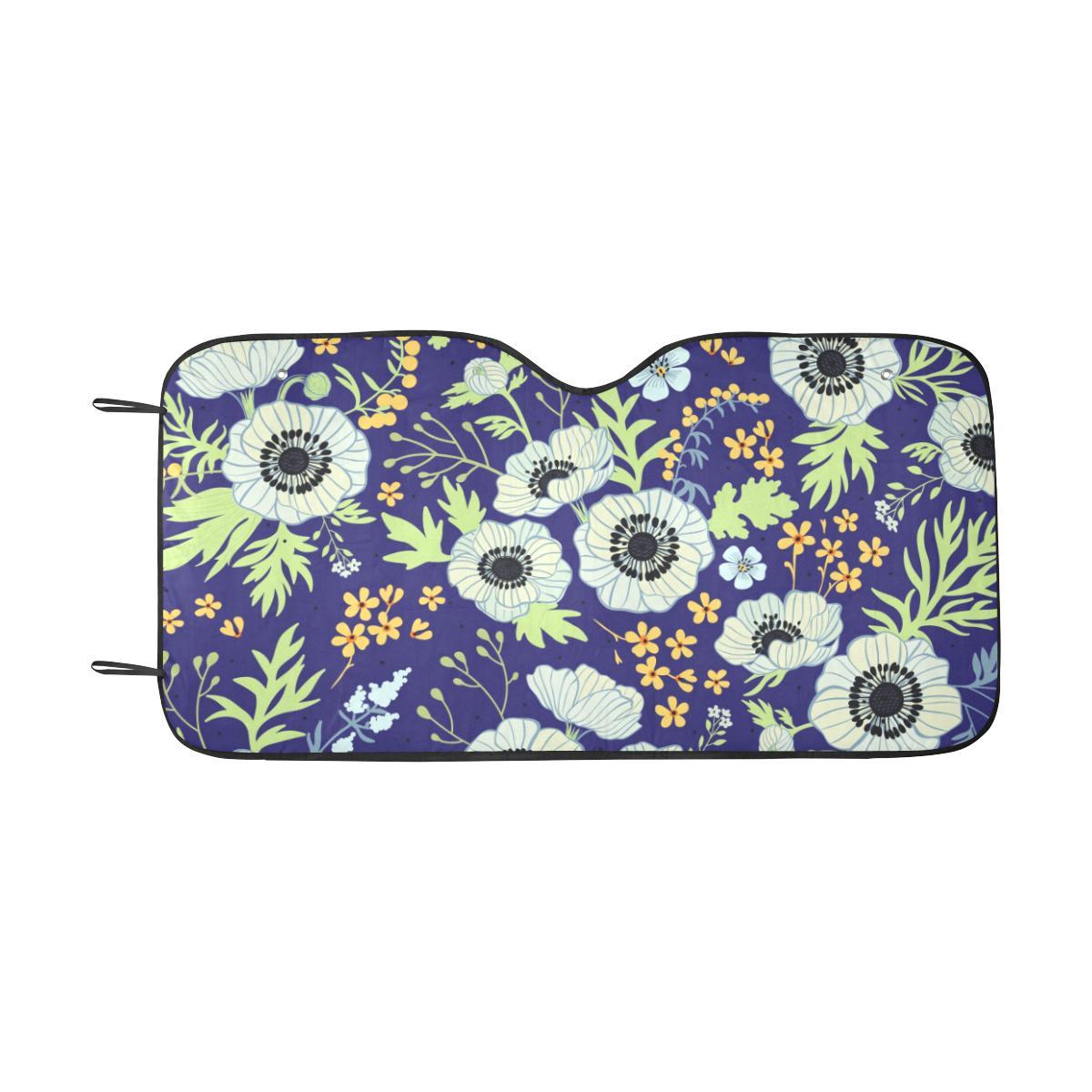 Anemone Pattern Print Design AM06 Car Sun Shade-JorJune