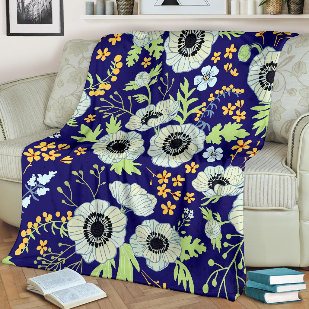 Anemone Pattern Print Design AM06 Fleece Blankete