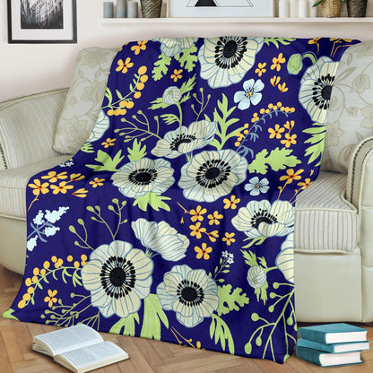 Anemone Pattern Print Design AM06 Fleece Blankete