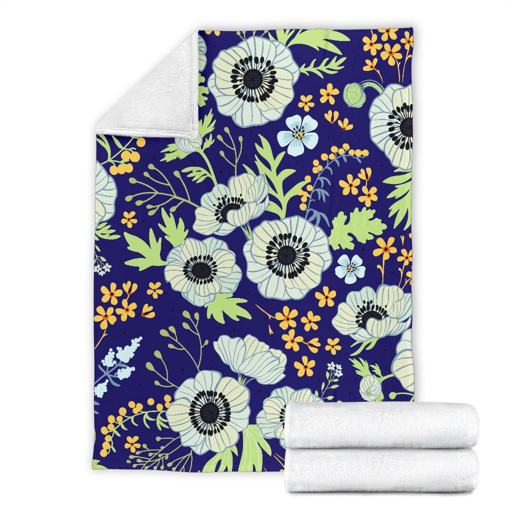 Anemone Pattern Print Design AM06 Fleece Blankete
