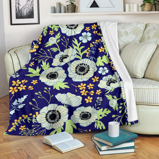Anemone Pattern Print Design AM06 Fleece Blankete