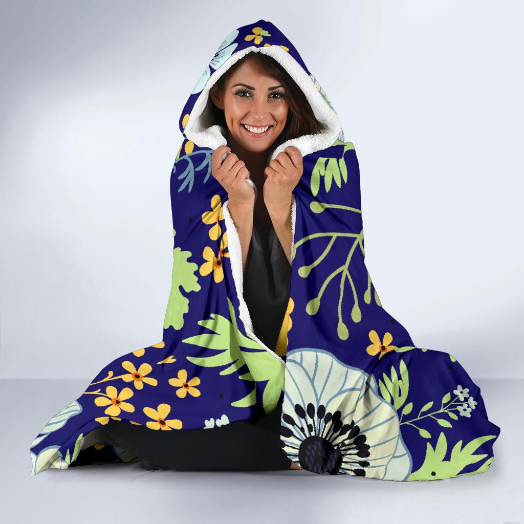 Anemone Pattern Print Design AM06 Hooded Blanket-JORJUNE.COM