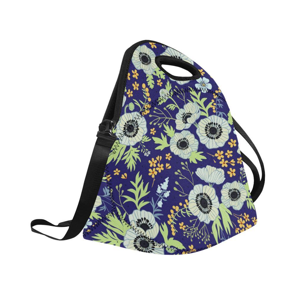 Anemone Pattern Print Design AM06 Neoprene Lunch Bag-JorJune