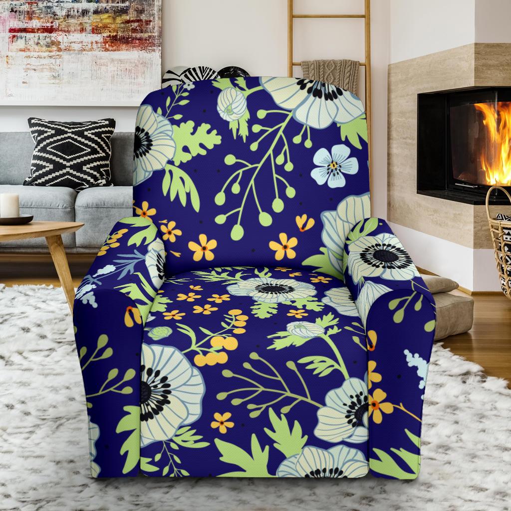 Anemone Pattern Print Design AM06 Recliner Slipcover-JORJUNE.COM