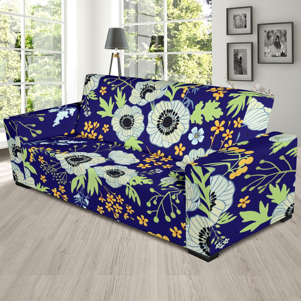 Anemone Pattern Print Design AM06 Sofa Slipcover-JORJUNE.COM