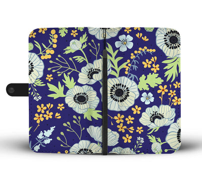 Anemone Pattern Print Design AM06 Wallet Phone Case