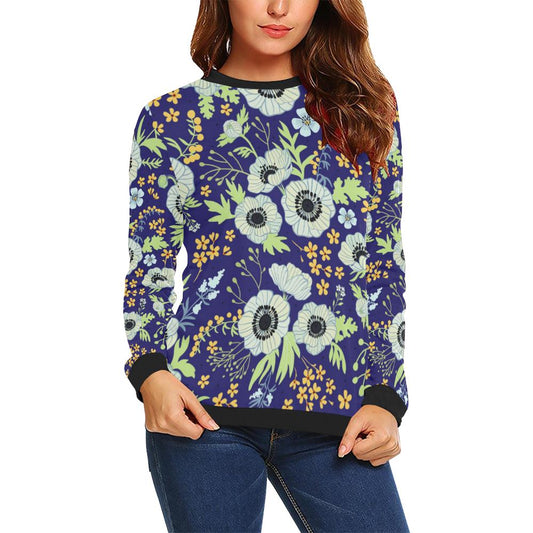 Anemone Pattern Print Design AM06 Women Long Sleeve Sweatshirt-JorJune