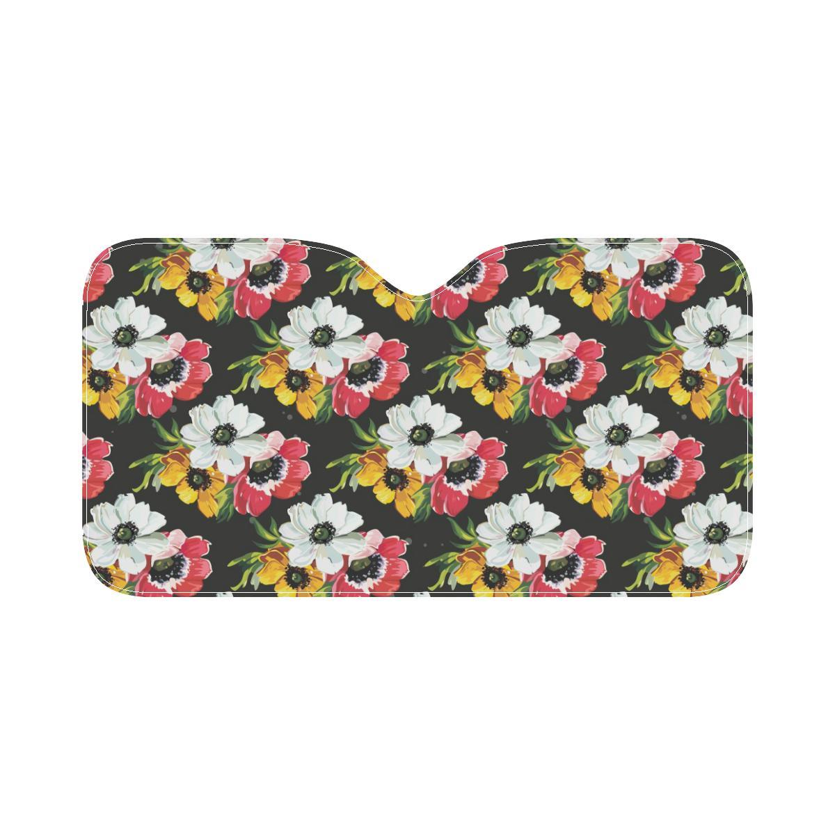 Anemone Pattern Print Design AM07 Car Sun Shade-JorJune