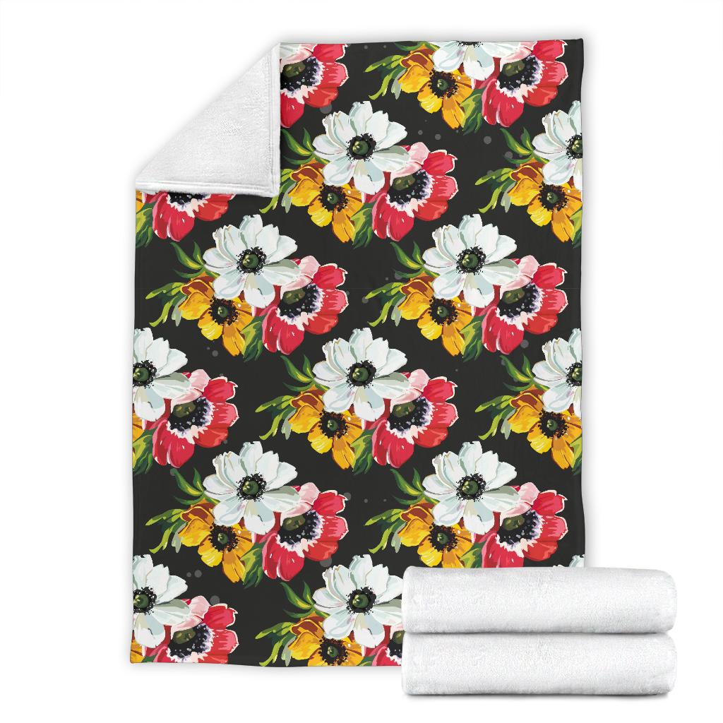 Anemone Pattern Print Design AM07 Fleece Blankete