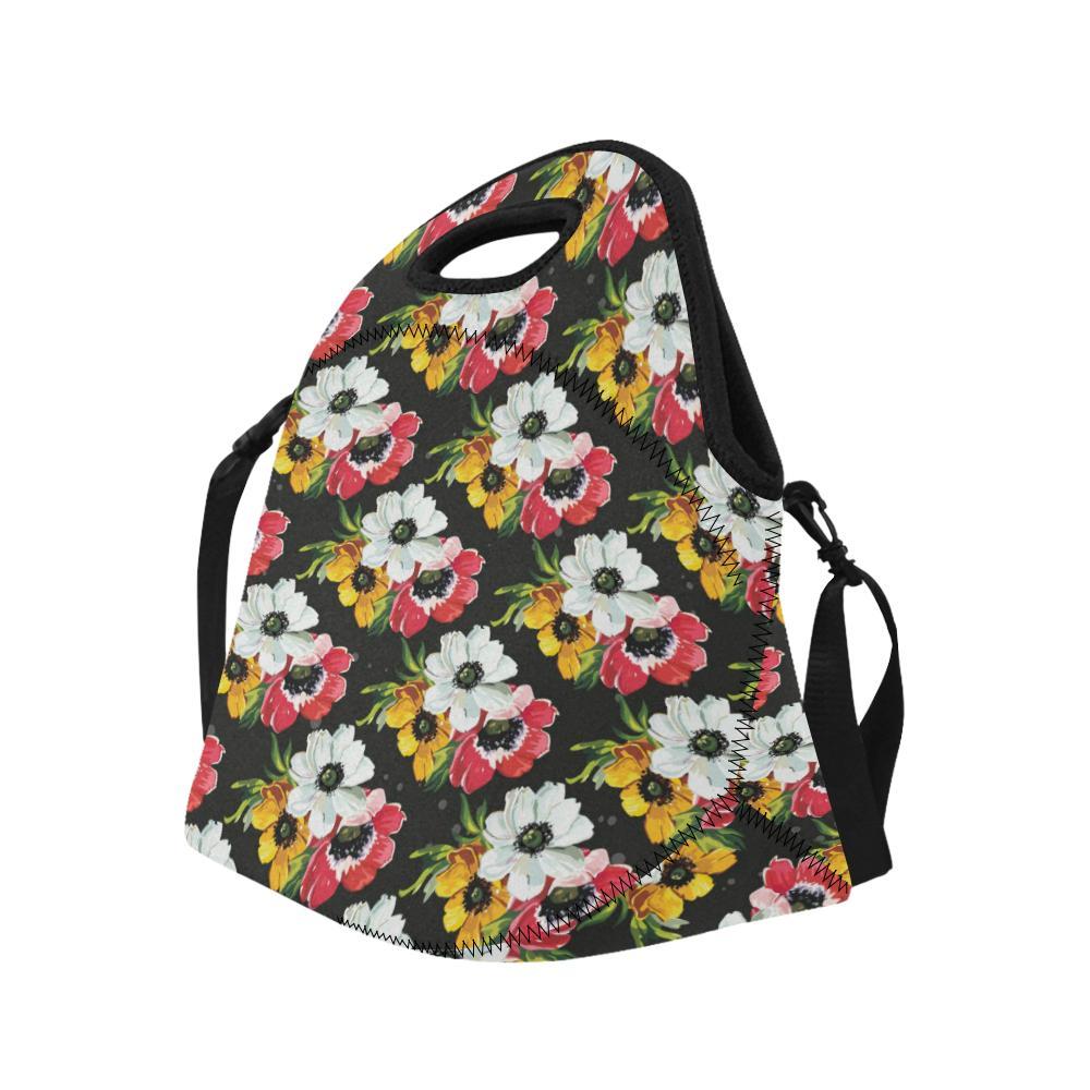 Anemone Pattern Print Design AM07 Neoprene Lunch Bag-JorJune