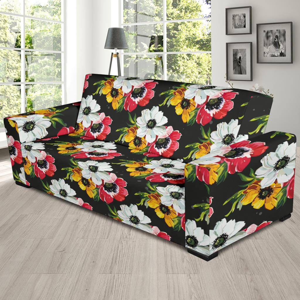 Anemone Pattern Print Design AM07 Sofa Slipcover-JORJUNE.COM