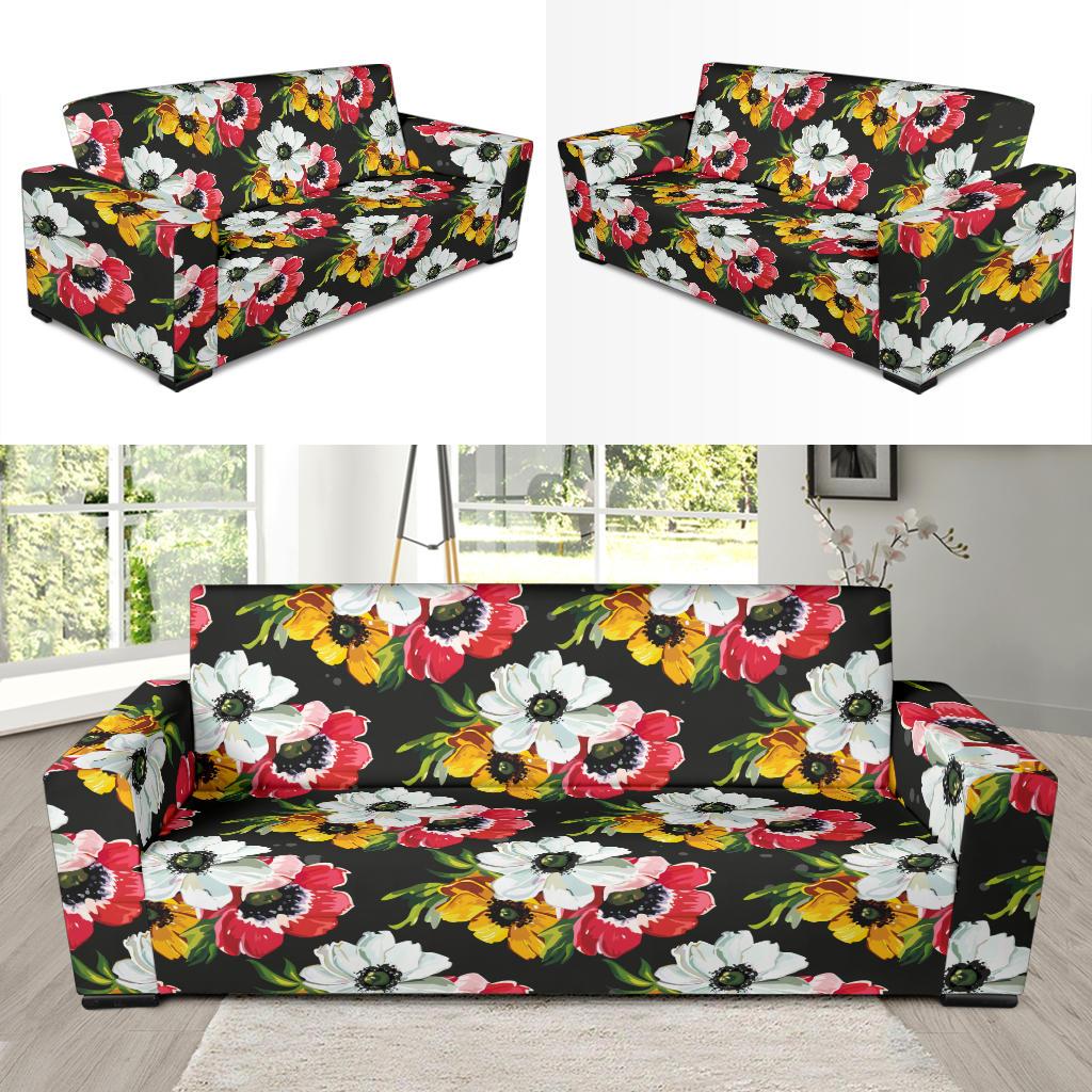 Anemone Pattern Print Design AM07 Sofa Slipcover-JORJUNE.COM
