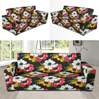 Anemone Pattern Print Design AM07 Sofa Slipcover-JORJUNE.COM