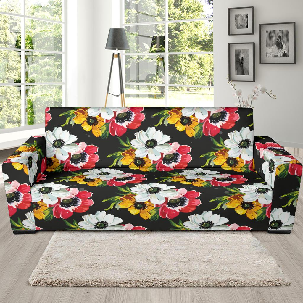 Anemone Pattern Print Design AM07 Sofa Slipcover-JORJUNE.COM