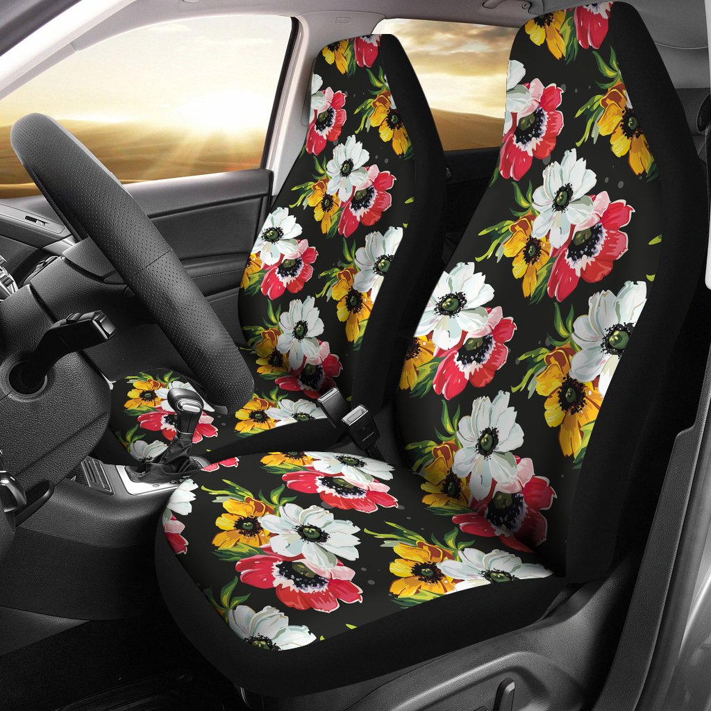 Anemone Pattern Print Design AM07 Universal Fit Car Seat Covers