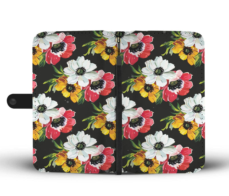 Anemone Pattern Print Design AM07 Wallet Phone Case