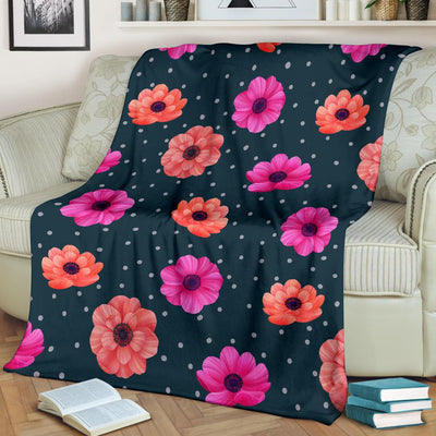 Anemone Pattern Print Design AM08 Fleece Blankete