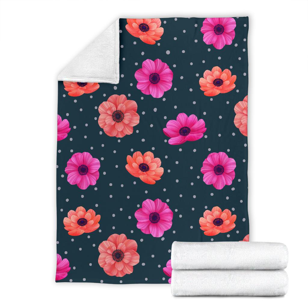 Anemone Pattern Print Design AM08 Fleece Blankete