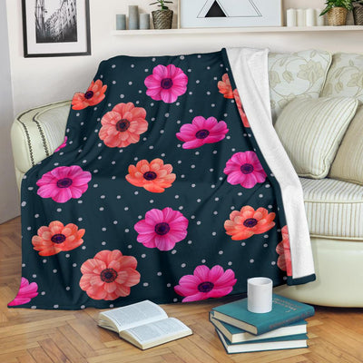 Anemone Pattern Print Design AM08 Fleece Blankete