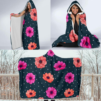 Anemone Pattern Print Design AM08 Hooded Blanket-JORJUNE.COM