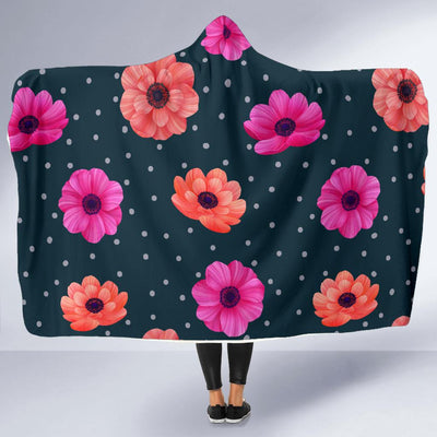 Anemone Pattern Print Design AM08 Hooded Blanket-JORJUNE.COM