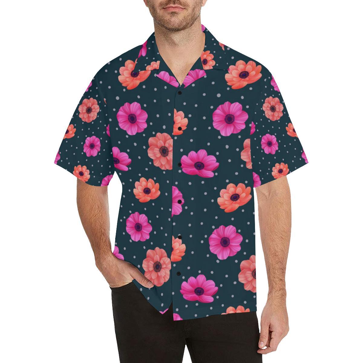 Anemone Pattern Print Design AM08 Men Hawaiian Shirt-JorJune