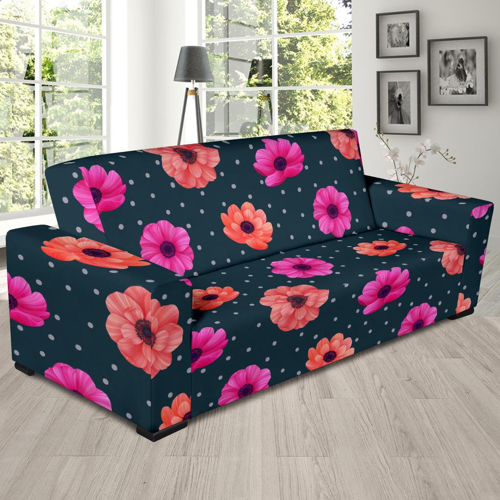 Anemone Pattern Print Design AM08 Sofa Slipcover-JORJUNE.COM