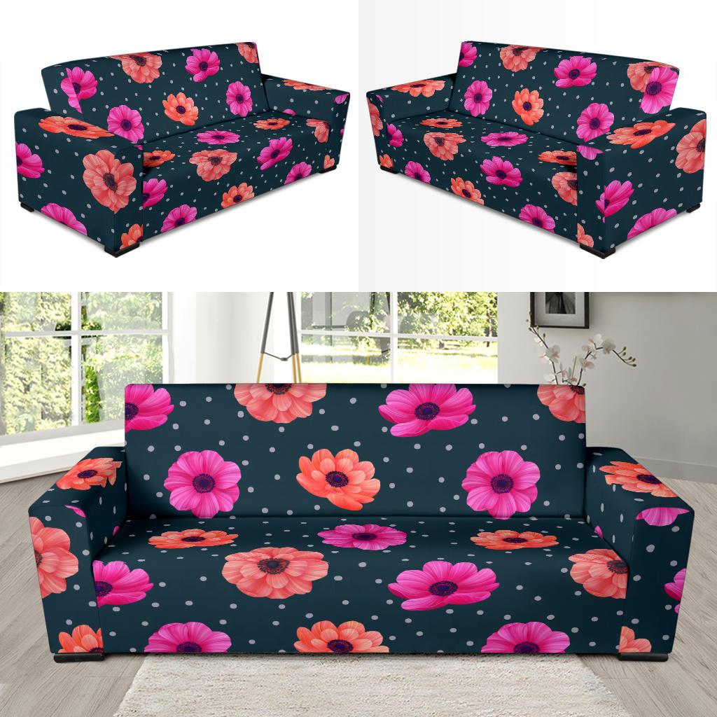 Anemone Pattern Print Design AM08 Sofa Slipcover-JORJUNE.COM