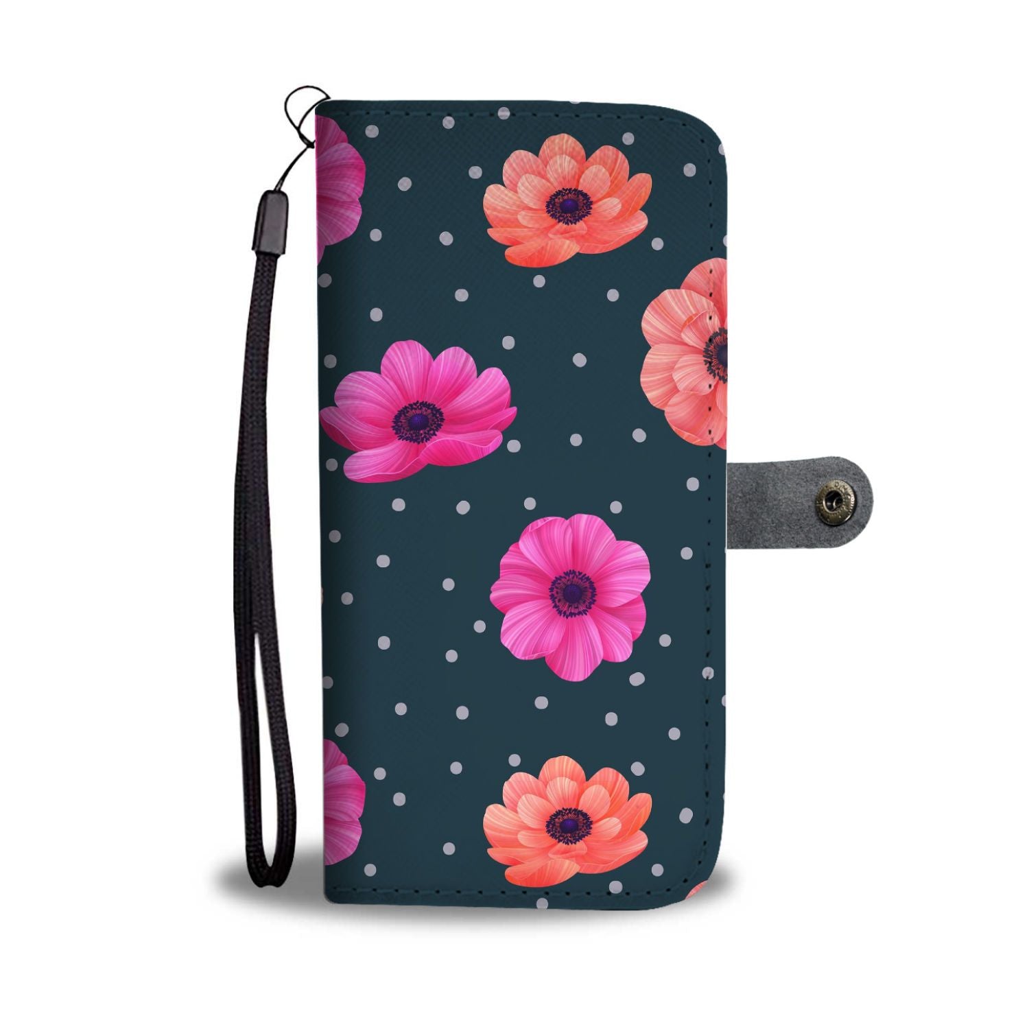 Anemone Pattern Print Design AM08 Wallet Phone Case