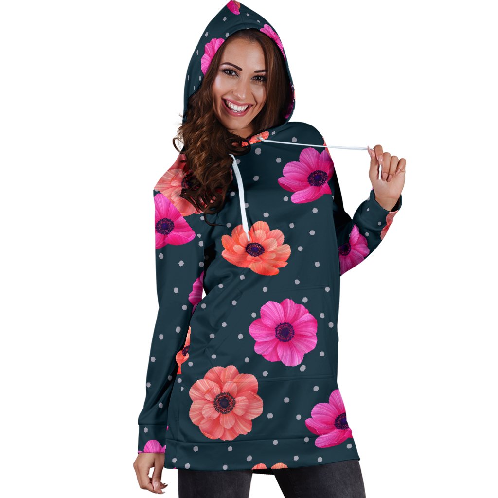 Anemone Pattern Print Design AM08 Women Hoodie Dress